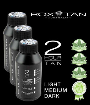 ROX TAN 2hr Sample Pack - 3 x 250 ml Sizes! - Bottle 4 Bottle